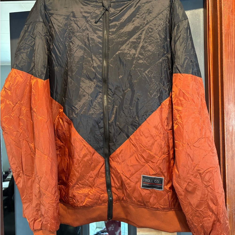 Two-Tone Jacket - Black & Rust Orange
